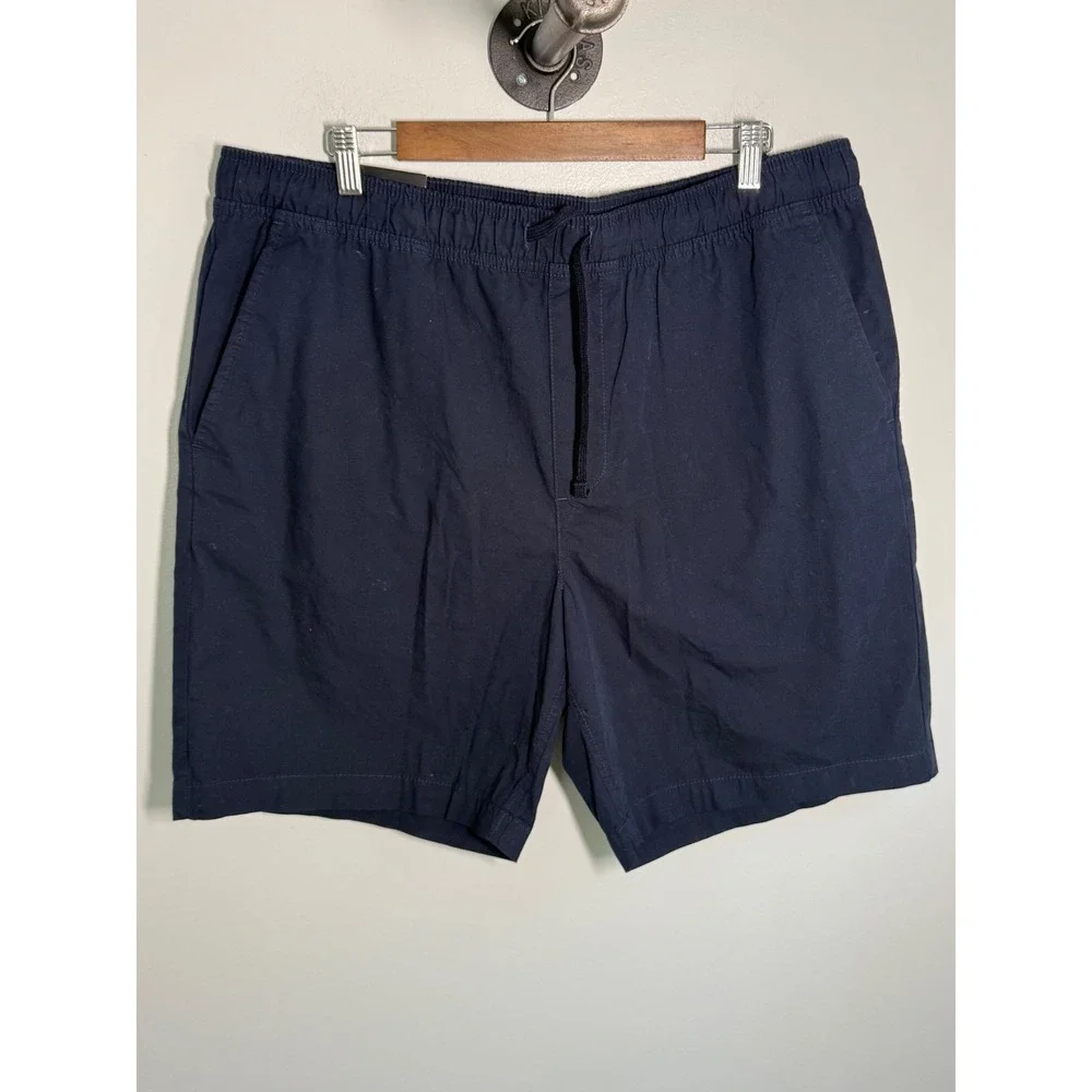 Banana Republic Mens Deck Short XL Navy Blue Organic Cotton 9 Inch Inseam NWT